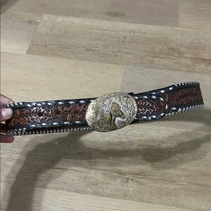 Intricate leather belt